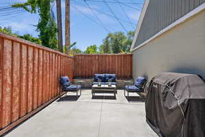 View of patio / terrace featuring area for grilling and an outdoor hangout area