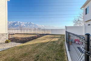 View of yard featuring a mountain view