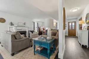 Living room featuring light wood-type flooring