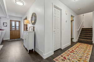 Entryway with dark hardwood / wood-style floors