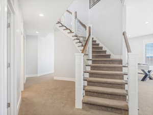 Stairway with carpet flooring