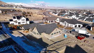 Aerial view featuring a mountain view