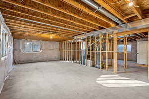 Basement with water heater