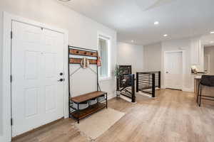 Entryway featuring light hardwood / wood-style floors