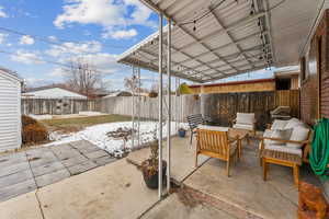 View of patio / terrace featuring an outdoor living space