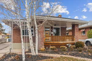 Exterior space with covered porch