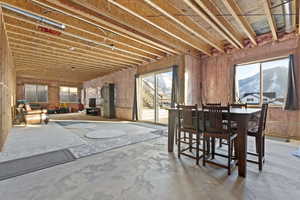 Unfinished daylight basement with exterior entrance