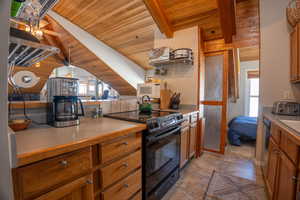 Kitchen with with view to great room and 2nd bedroom