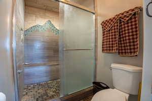 Bathroom with walk in (steam) shower bench seat