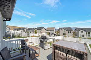 Wooden terrace with grilling area