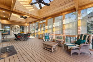 Enclosed deck is great for entertaining or an afternoon nap