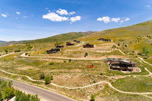 Bird's eye view featuring a rural view and a mountain view