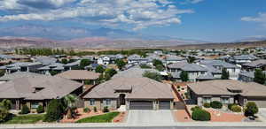 Bird's eye view featuring a mountain view