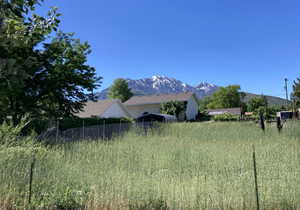 View of yard featuring a mountain view