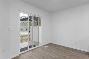 Dining room with laminate flooring