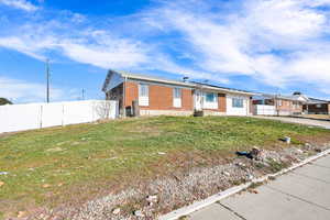 View of front of home with a front yard