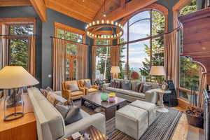 Sunroom / solarium featuring a chandelier and healthy amount of natural light