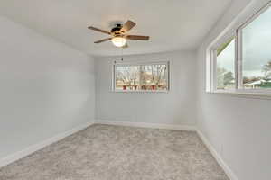 Main corner bedroom windows facing east and south