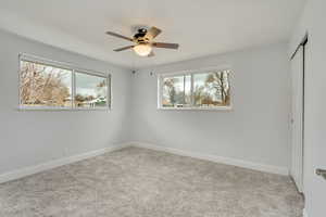 Main corner bedroom windows facing east and south