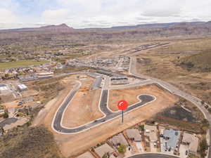 Drone / aerial view with a mountain view