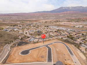 Bird's eye view with a mountain view