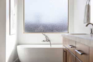 Bathroom with sink and a washtub