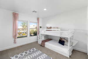 View of carpeted bedroom