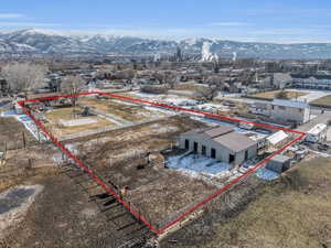 Aerial view of property with lot lines