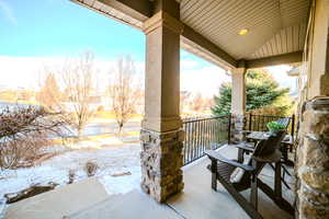 View of snow covered patio