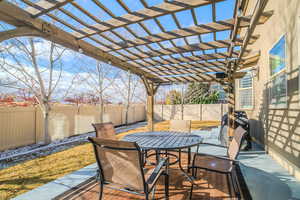 View of patio / terrace featuring a pergola