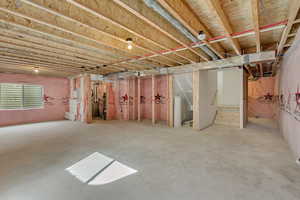 Below grade area with stairs