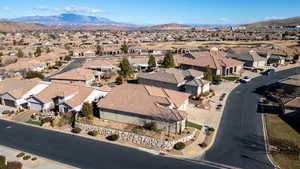 Bird's eye view with a mountain view