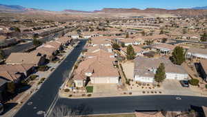 Bird's eye view with a mountain view