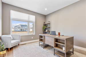 Office Area with Large Window & French Doors