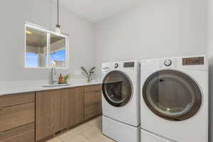 Custom Cabinets in Laundry with a Sink