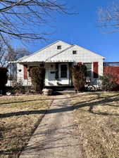 View of front of home with a front yard