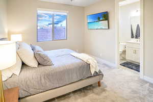 Bedroom two features its own private 'ensuite' bathroom.