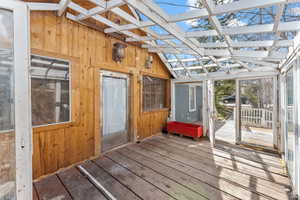 Sunroom with a skylight