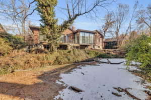 View of snow covered house