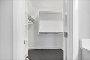 View of walk in closet