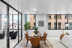 Dining space featuring light hardwood / wood-style floors