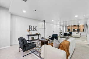 View of carpeted living room