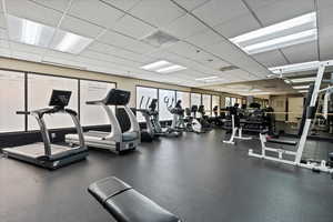 Gym with a drop ceiling