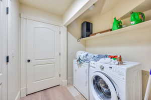 Laundry room in basement apartment