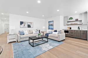 Living room featuring light hardwood / wood-style flooring