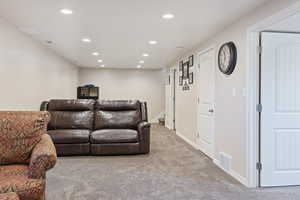 View of carpeted living room