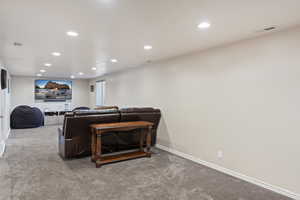 View of carpeted living room