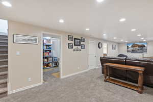 View of carpeted living room