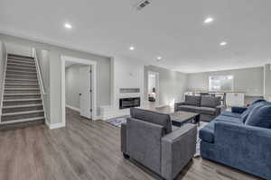 Living room featuring light hardwood / wood-style flooring