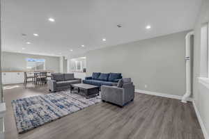 Living room featuring light hardwood / wood-style floors